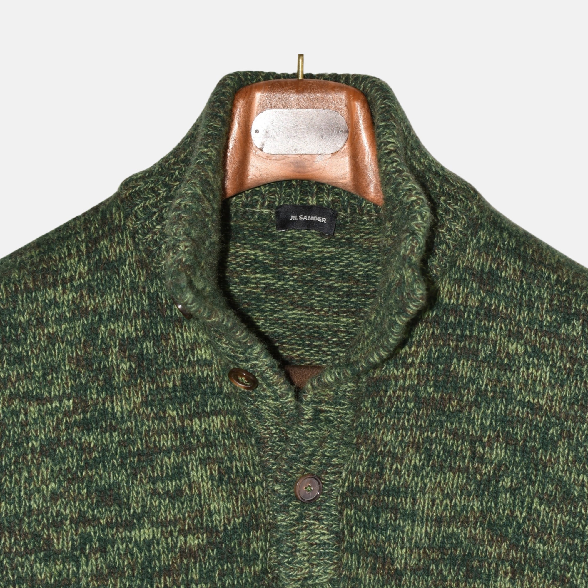 Green Melange Sweater made of Wool/Silk (EU 50)