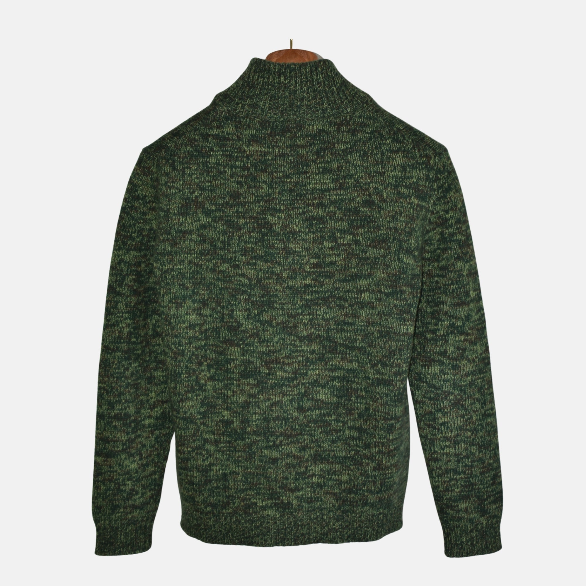 Green Melange Sweater made of Wool/Silk (EU 50)