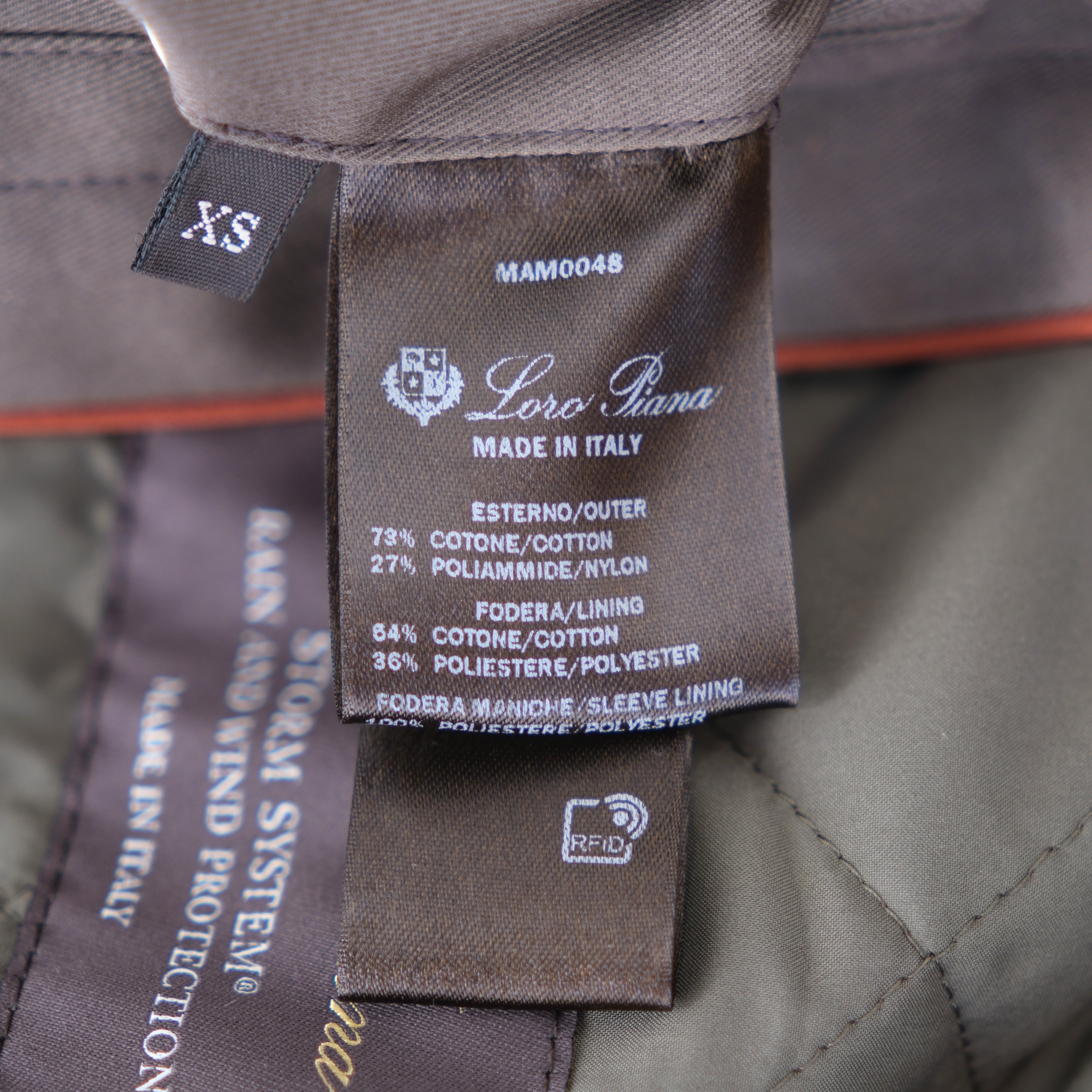 Brown Storm System Jacket made of Cotton/Polyamide with Leather Details (XS)