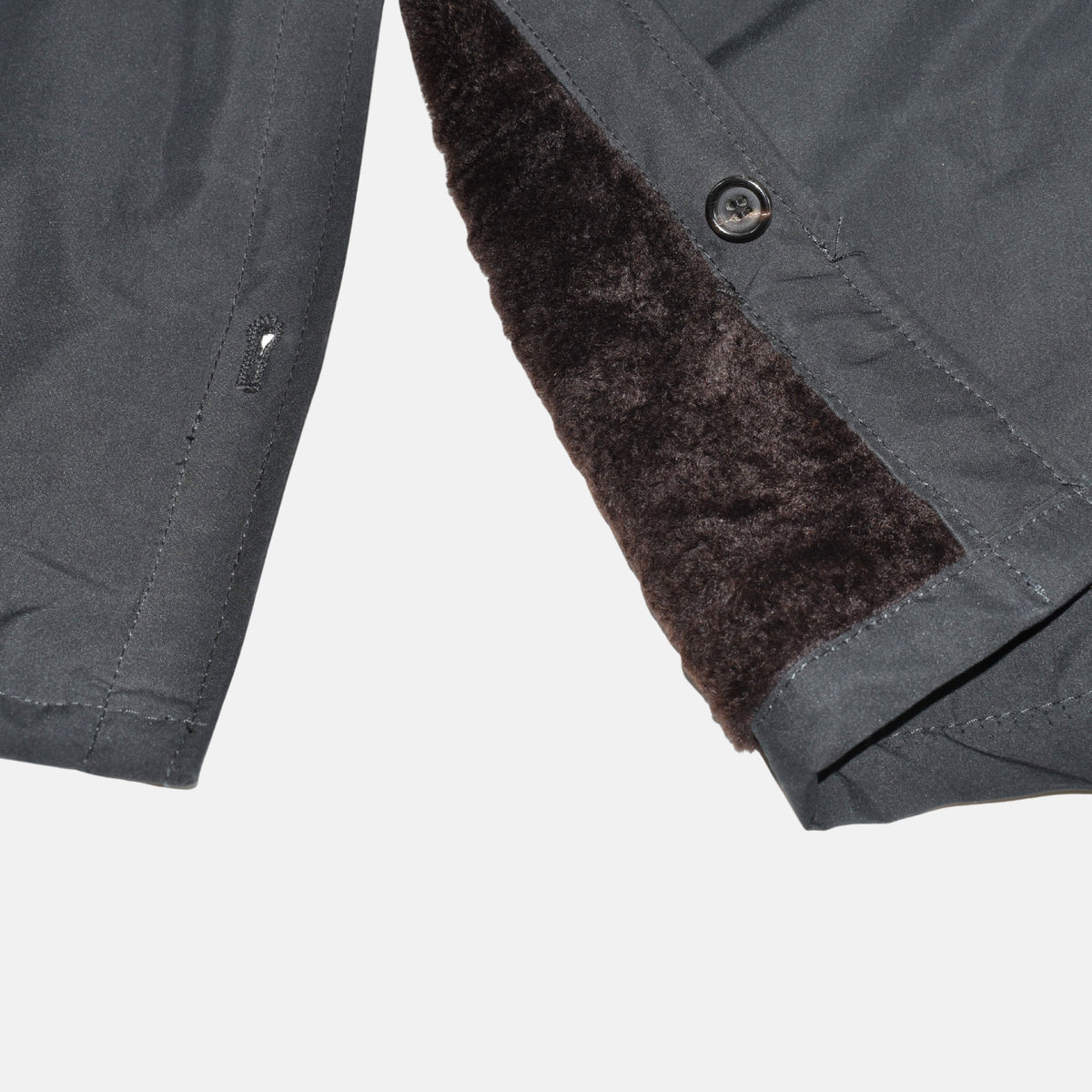 Black Tech Coat with Shearling Lining (XL)