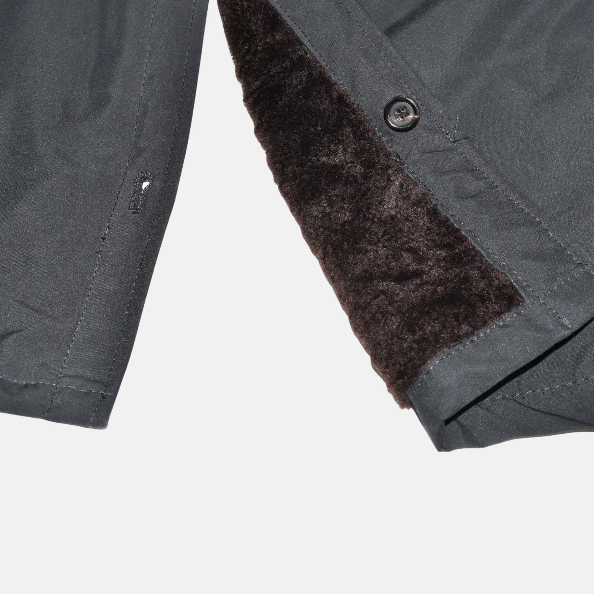 Black Tech Coat with Shearling Lining (XL)