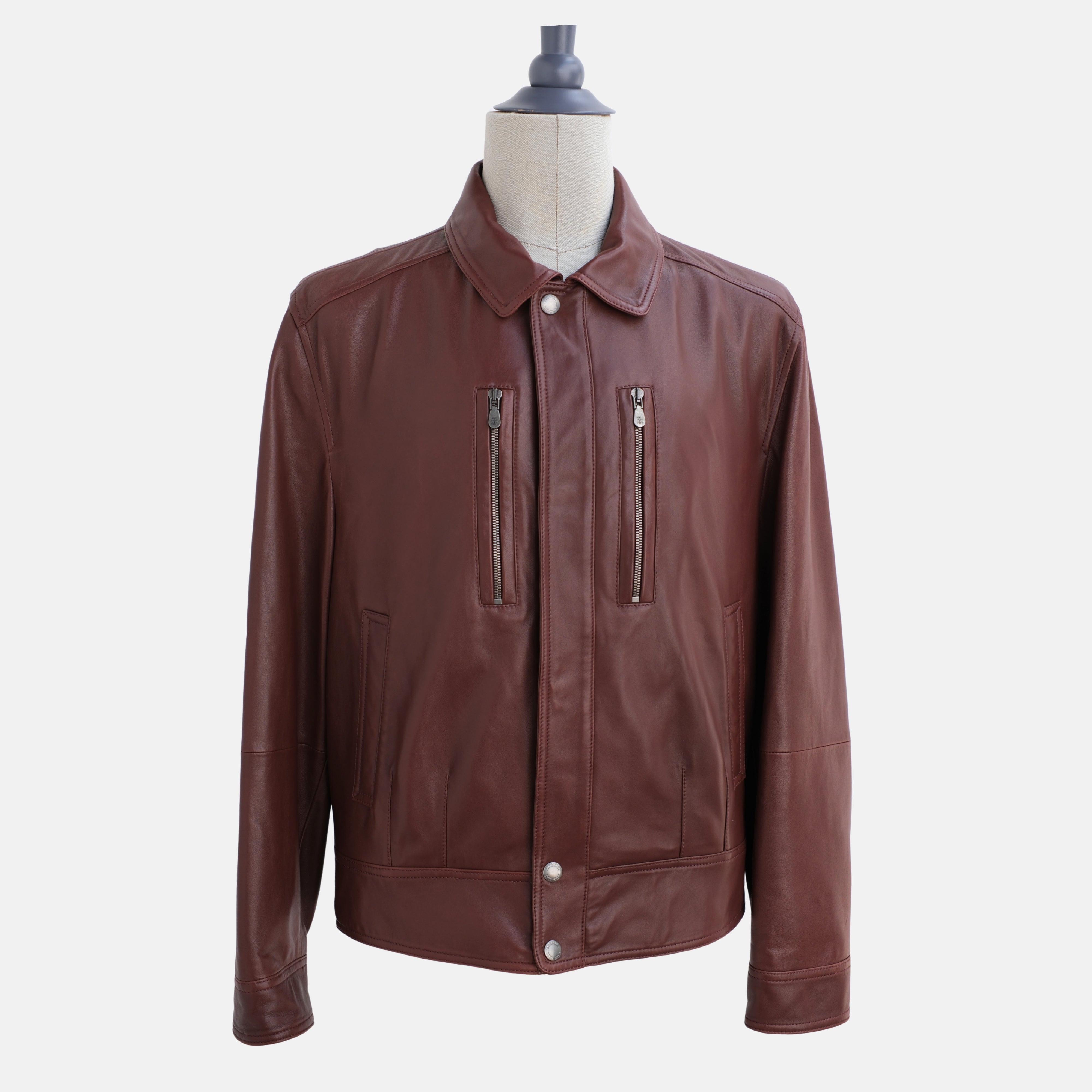 Brown/Bordeaux Leather Jacket (M)