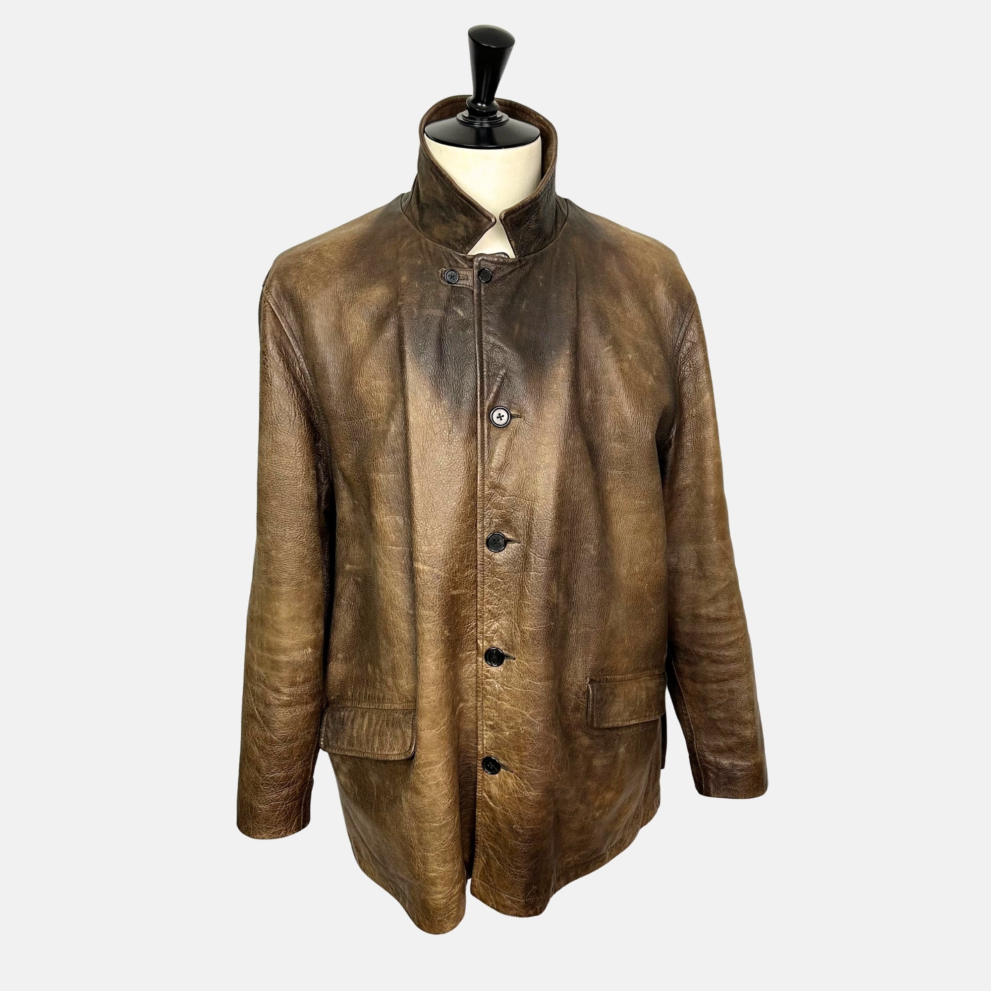 Brown Jacket made of Leather (XL)