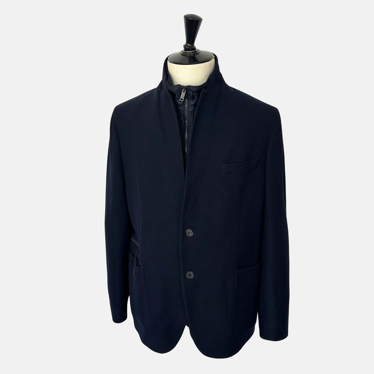 Navy Jacket with Removable Vest made of Wool/Cotton (EU 58)