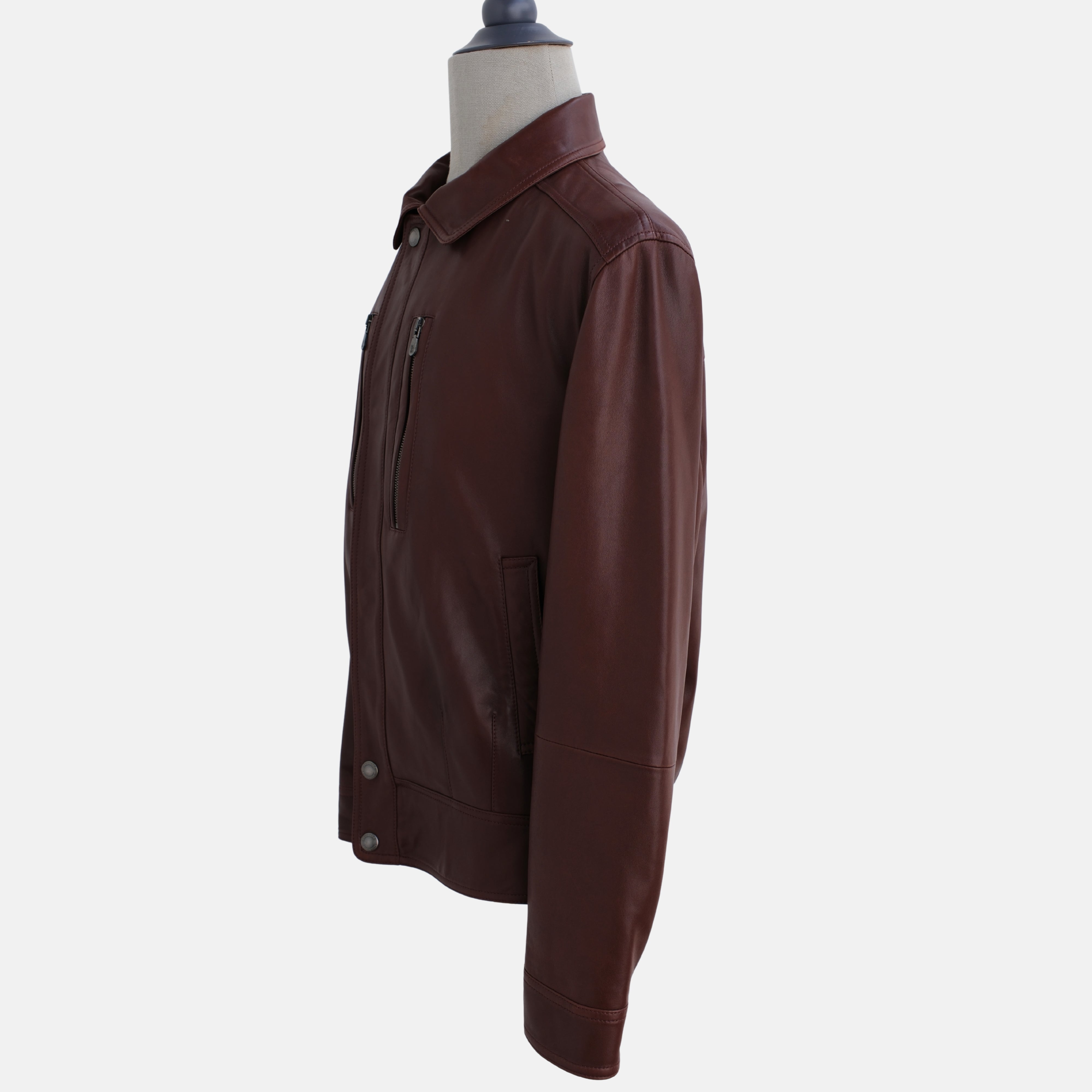 Brown/Bordeaux Leather Jacket (M)