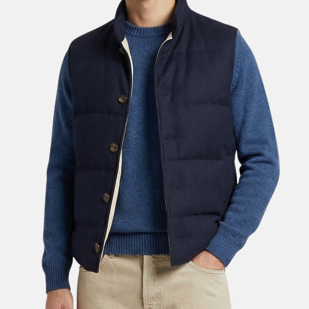 Navy Wool Cashmere Vest