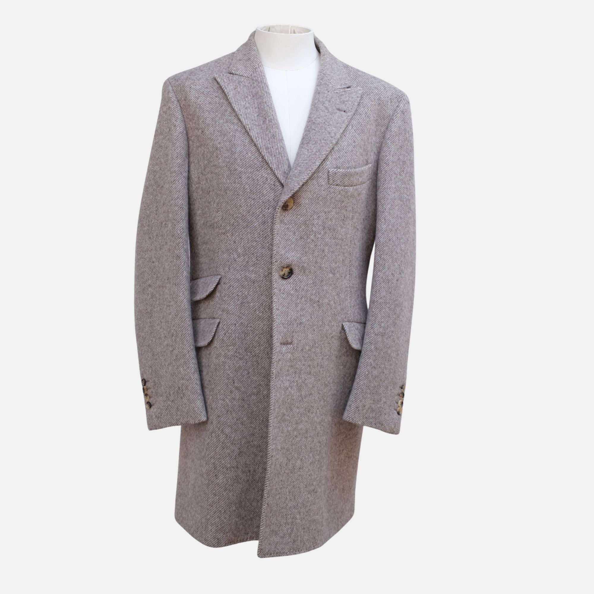 Beige/Grey Coat made of Cashmere