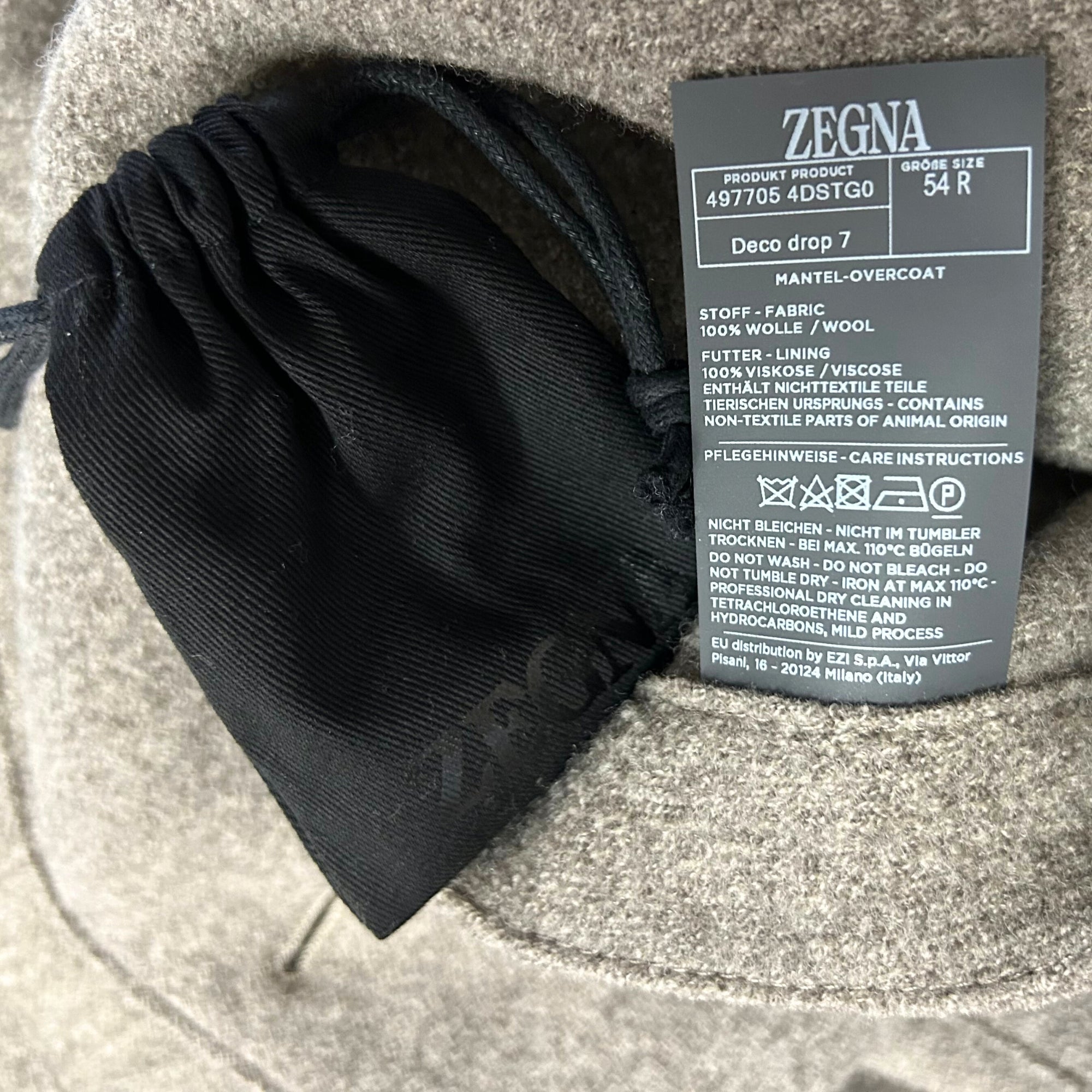 Greige Overcoat made of Wool (EU 54)