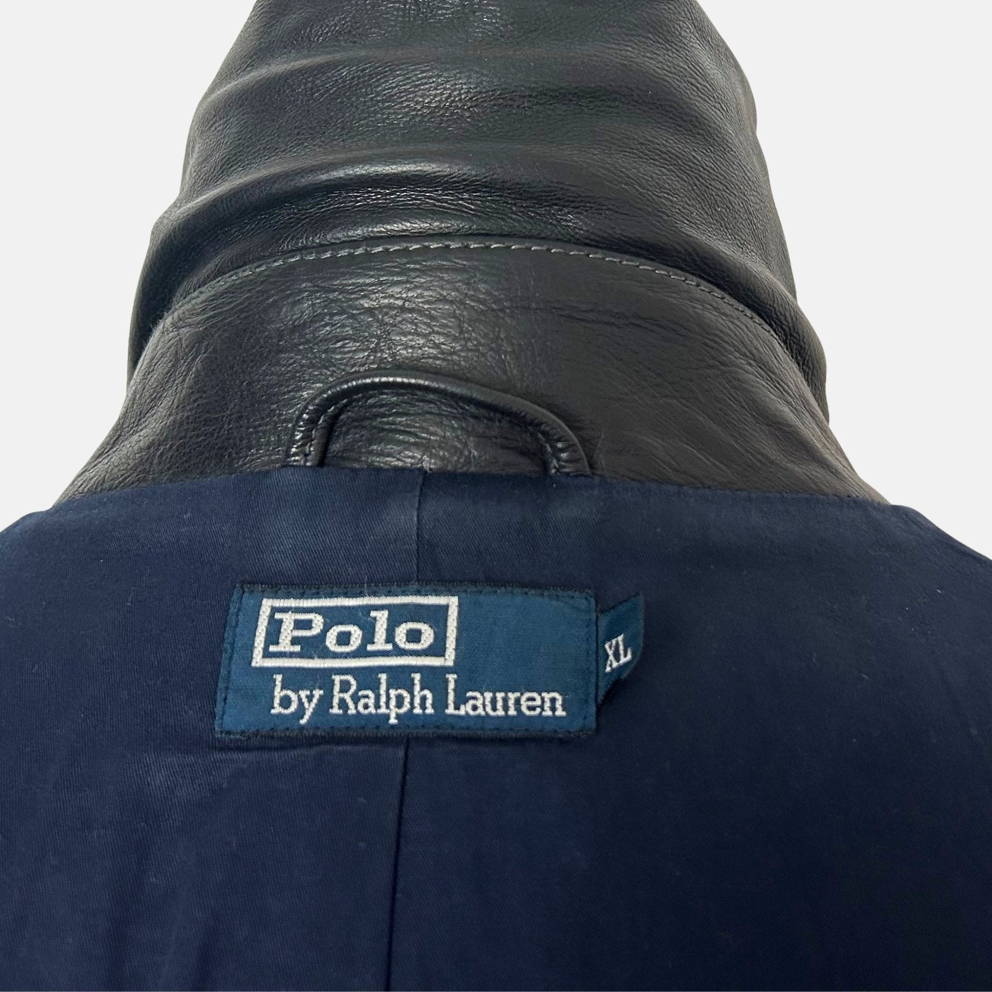 Black Peacoat made of Leather (XL)