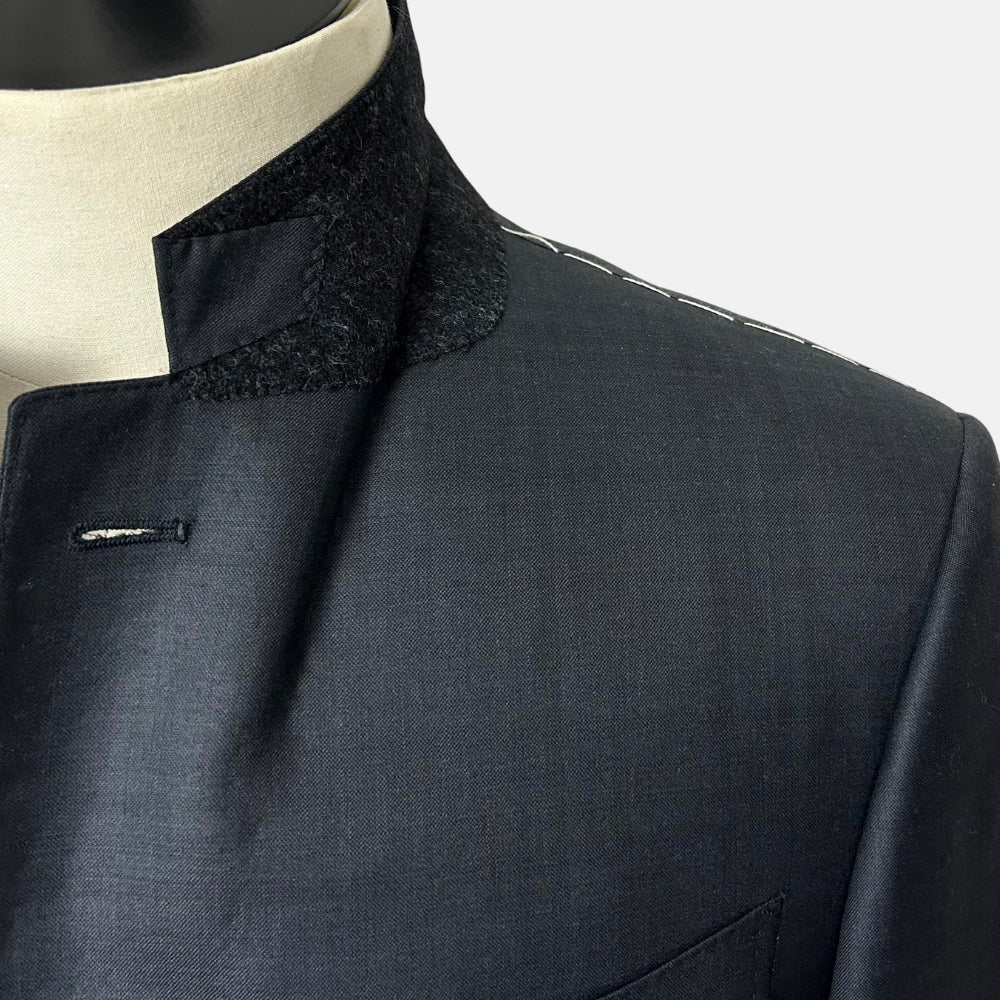 Gray Melange Suit made of Wool (EU 50)
