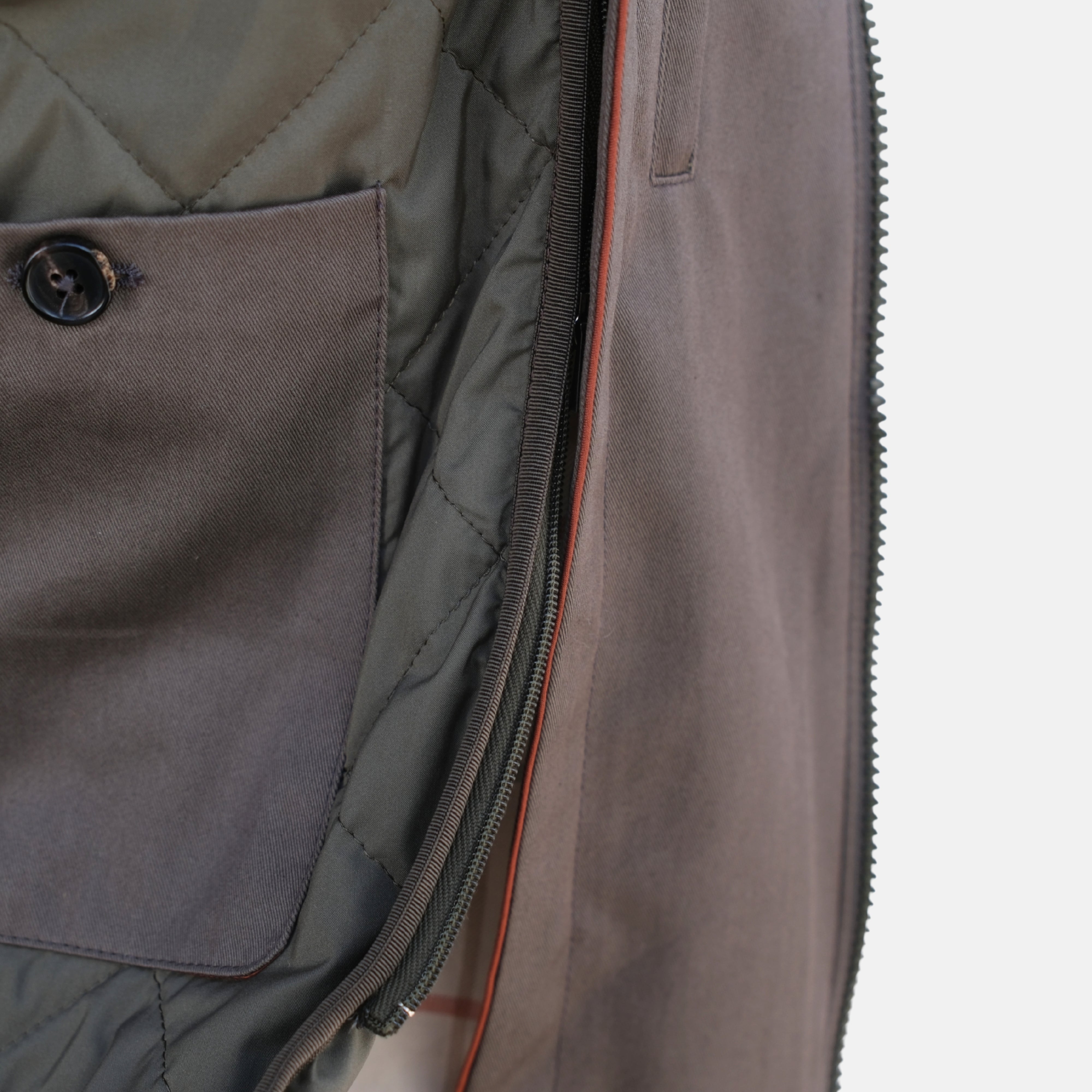 Brown Storm System Jacket made of Cotton/Polyamide with Leather Details (XS)