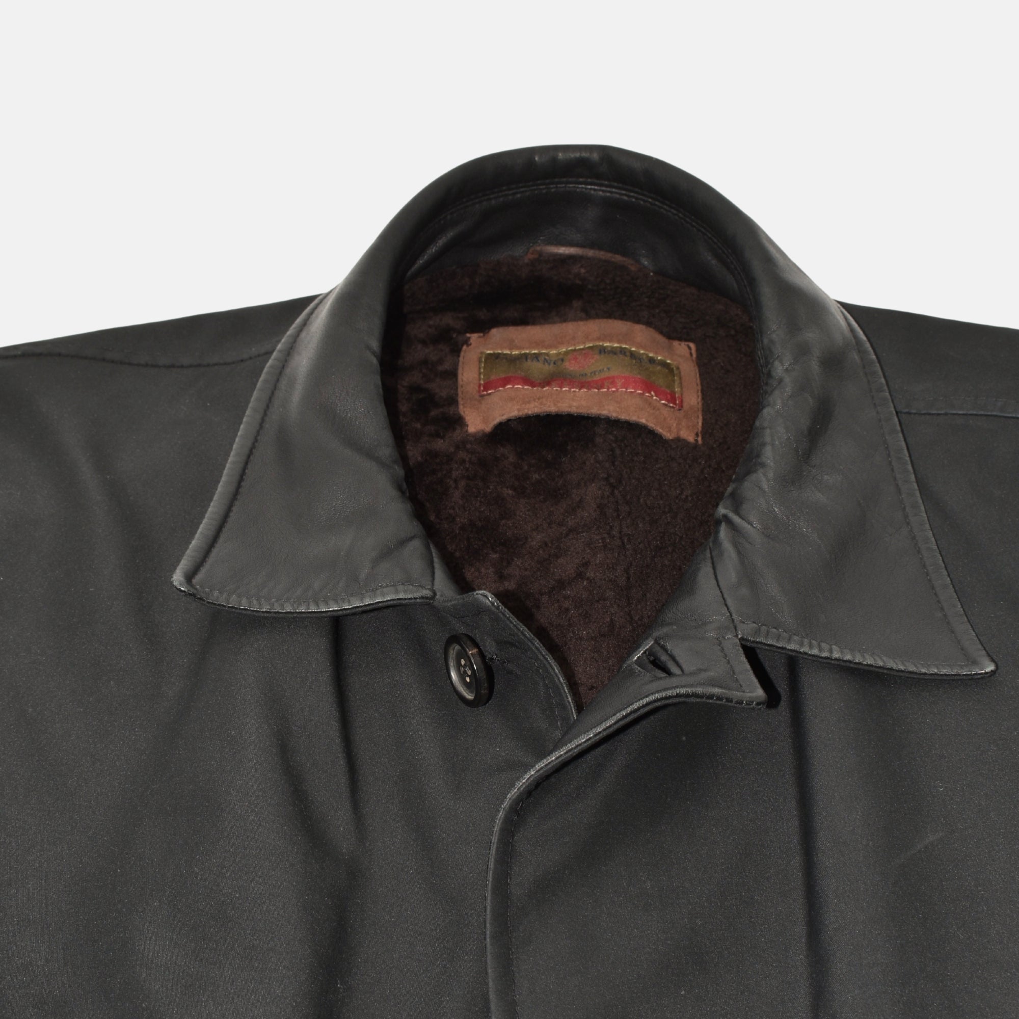 Black Tech Coat with Shearling Lining (XL)