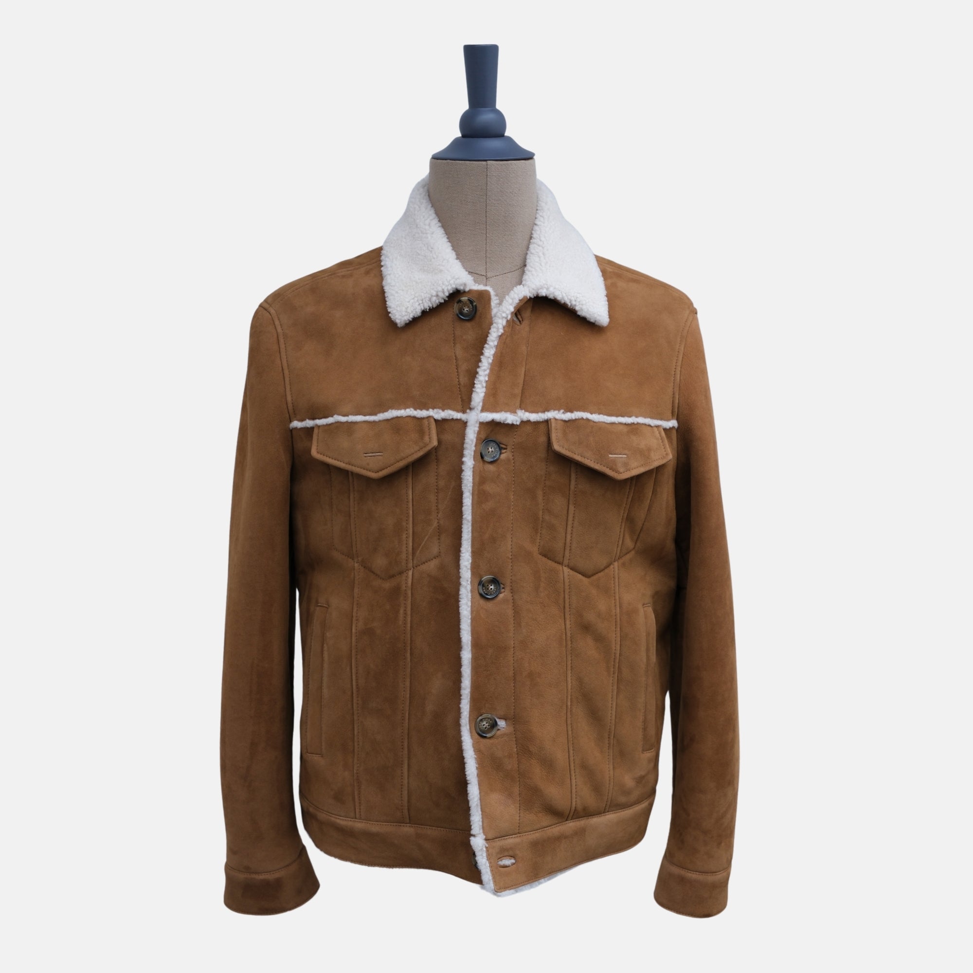 Brown Suede Shearling Jacket (M)