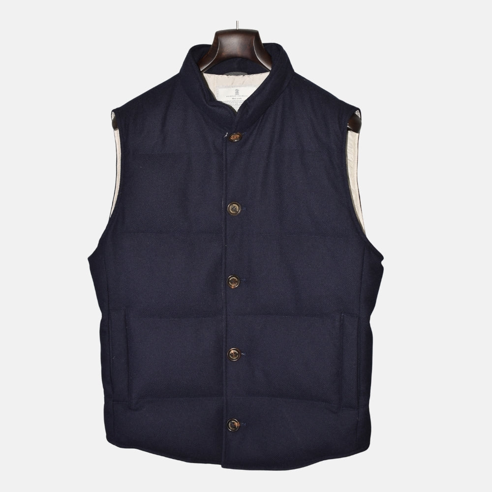 Navy Wool Cashmere Vest