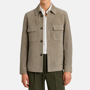 Beige Suede Overshirt Jacket (EU 48)