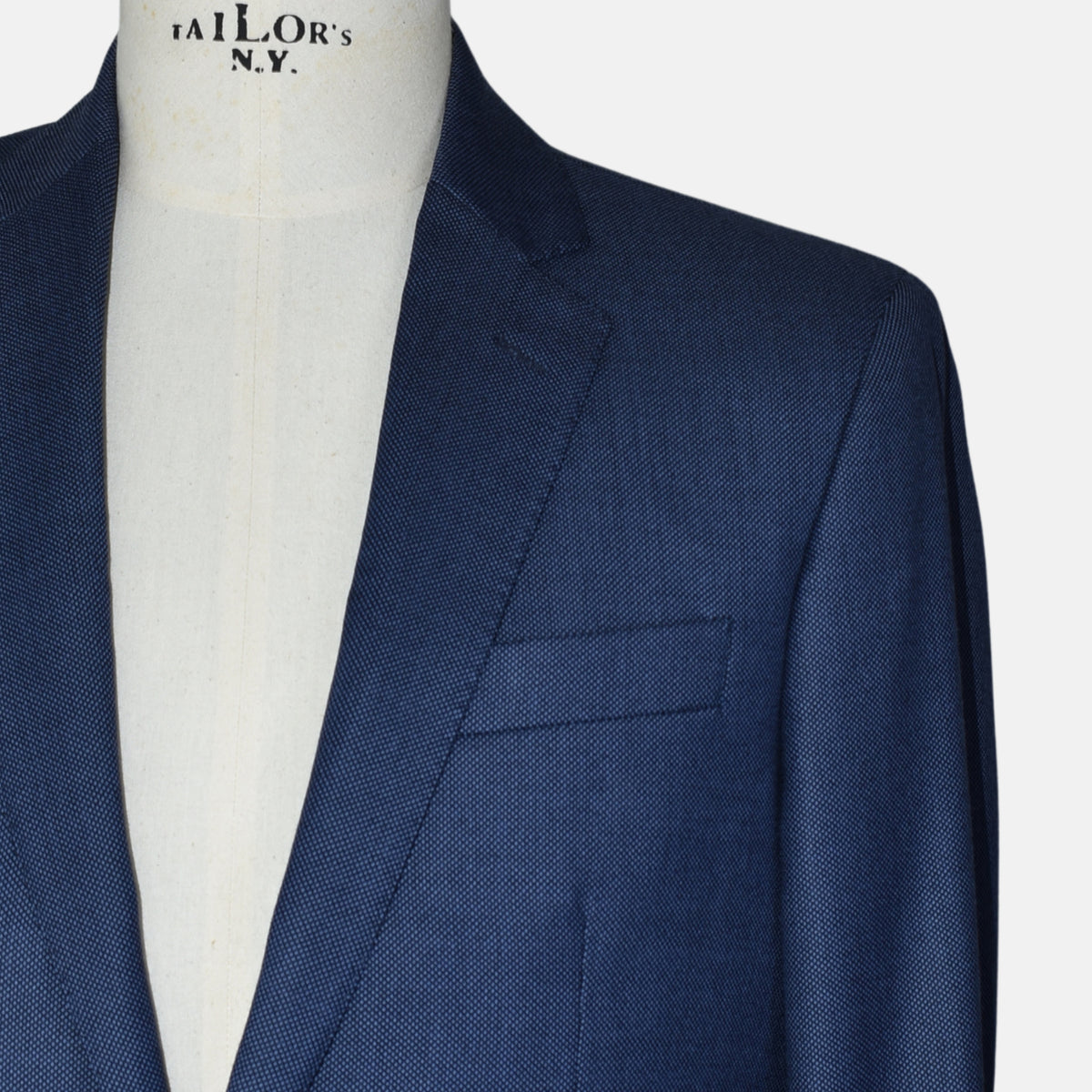 Blue Patterned Suit made of Wool (EU 48)
