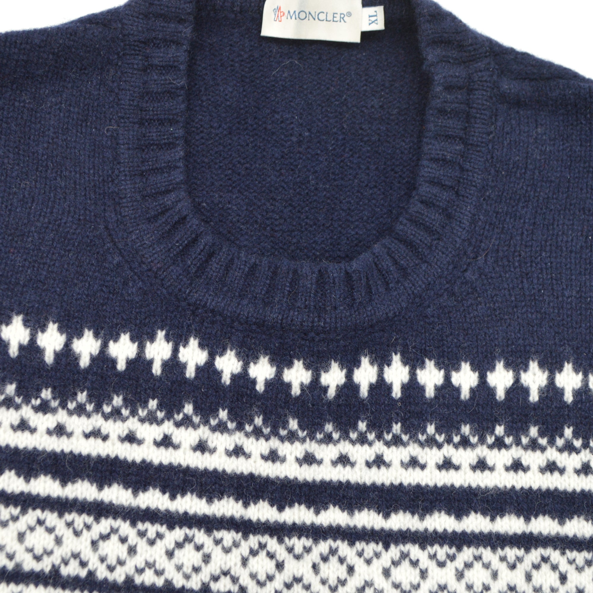 Navy/White Pullover made of Wool (XL)