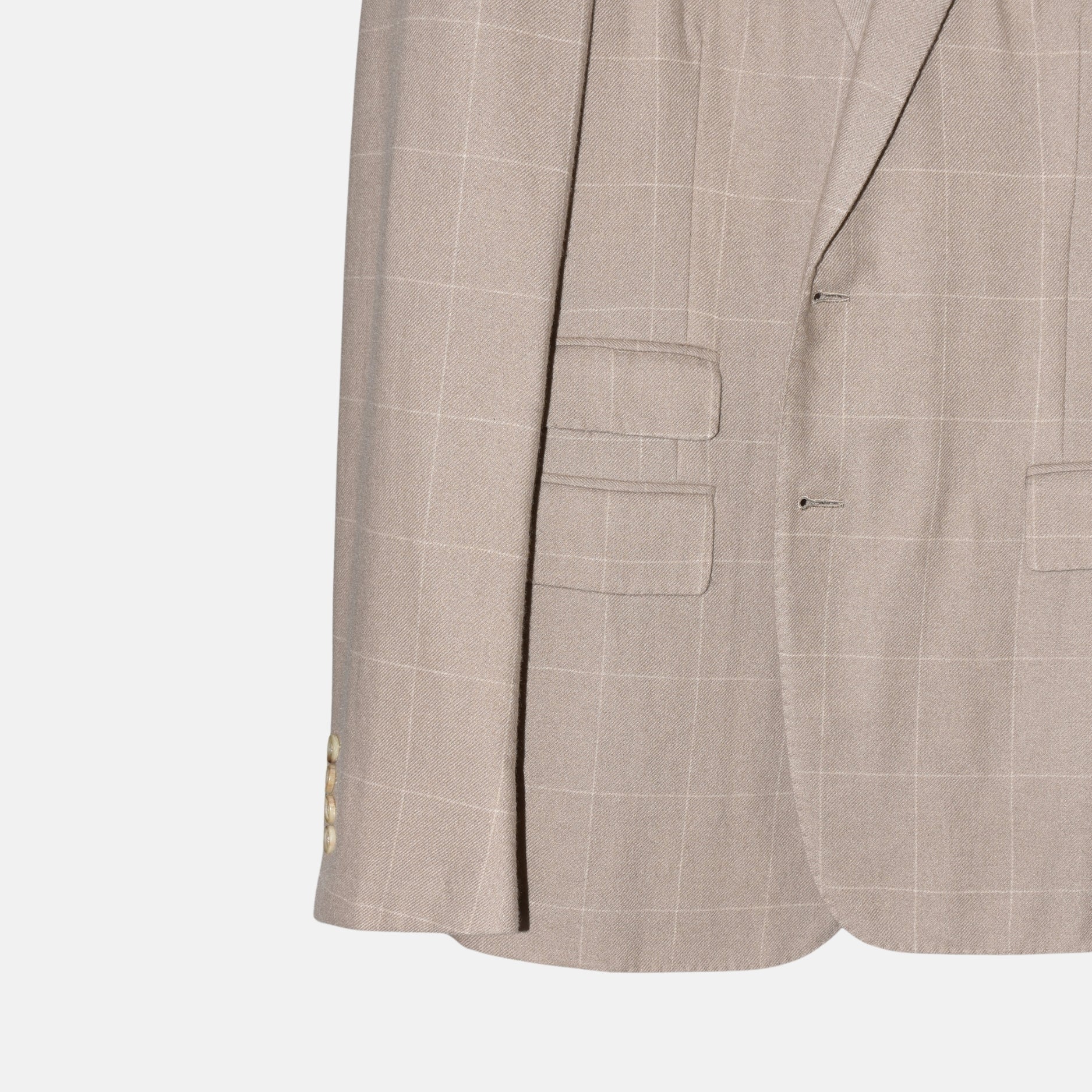 Beige Windowpane Cashmere Blazer (EU 50)