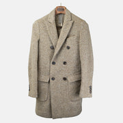 Beige Fischgrat Coat made of Wool (50)