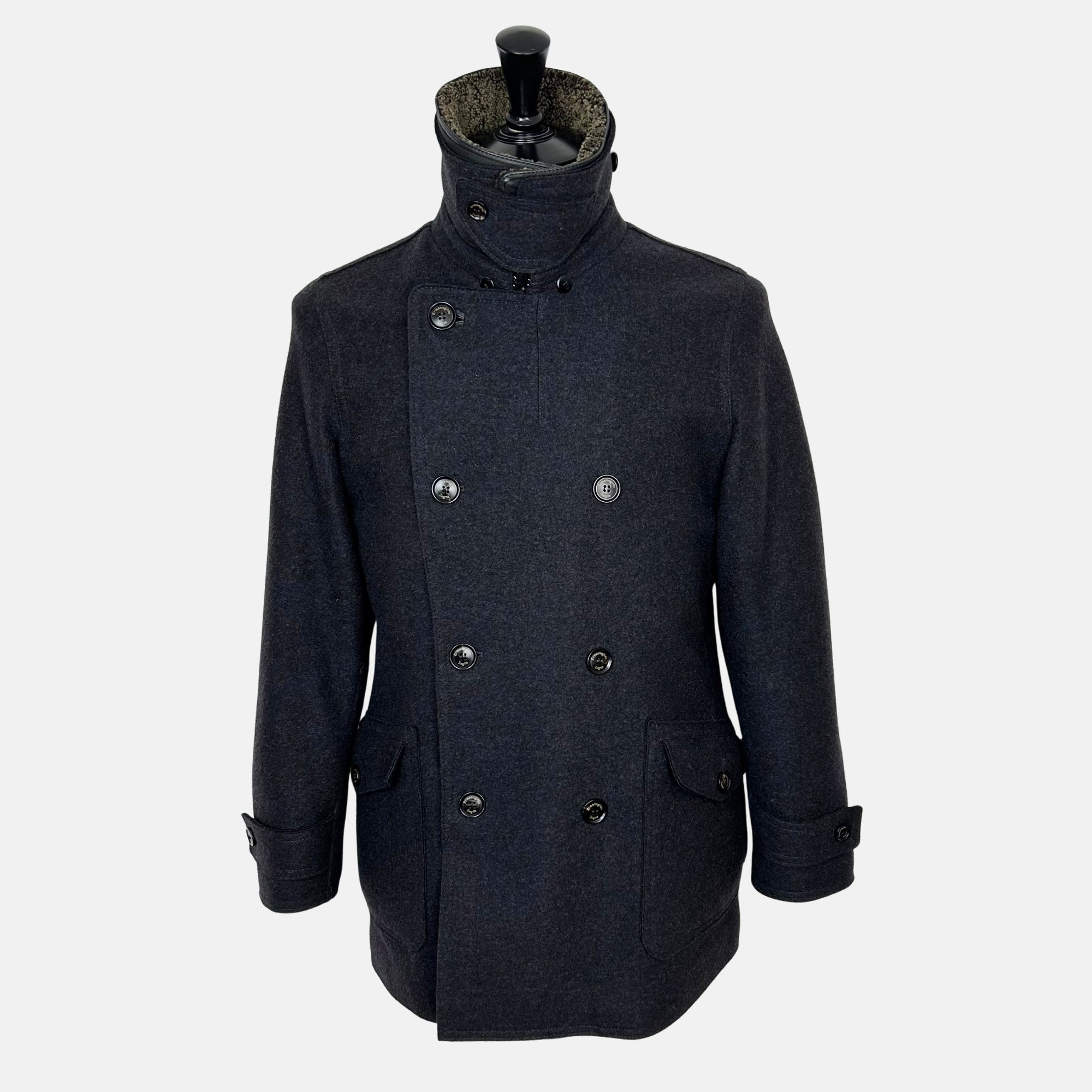 Anthracite Peacoat made of Cashmere (EU 52)