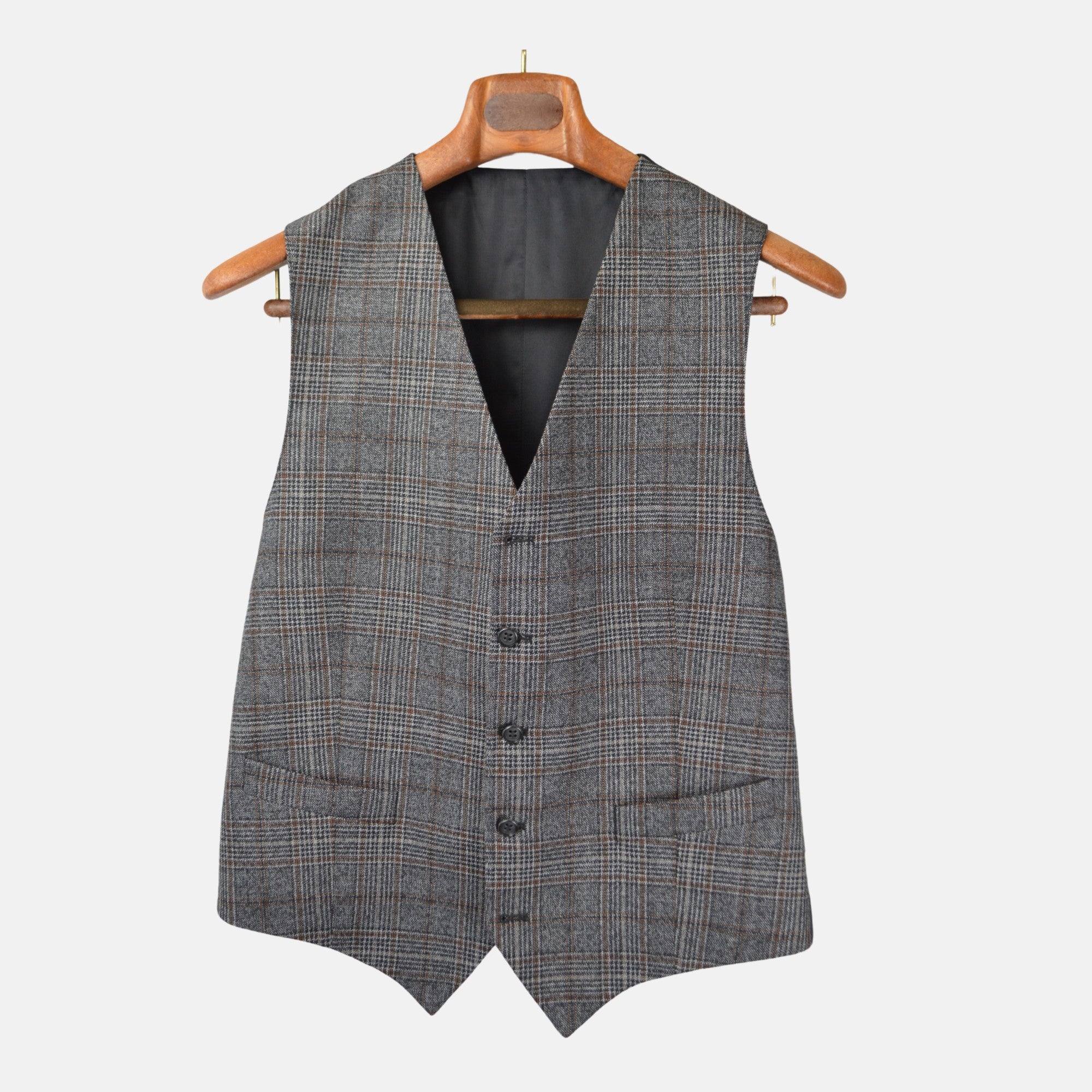 Grey Checked Vest made of Wool/Polyester (52)