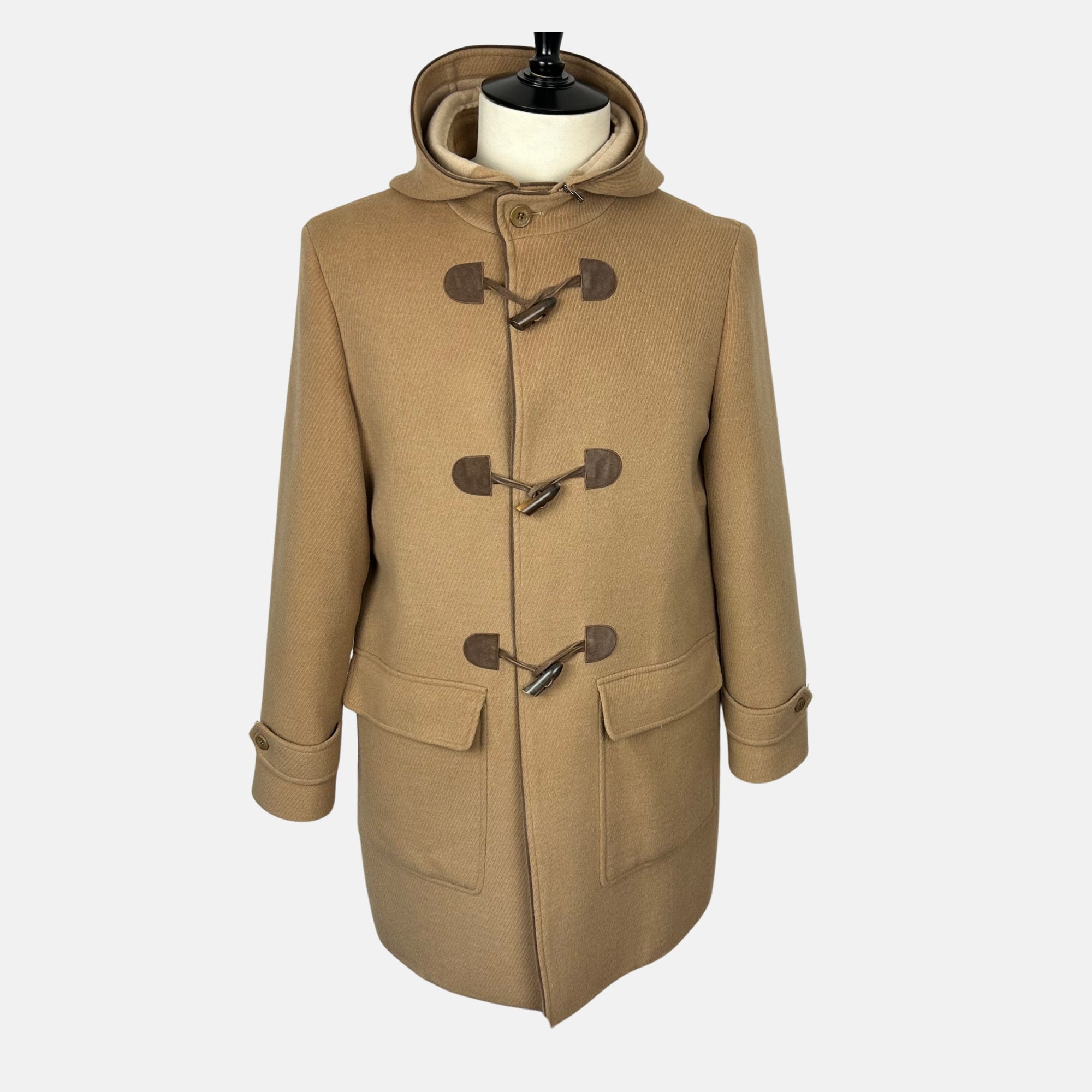 Camel Dufflecoat made of Camel Hair with Suede Details (L)