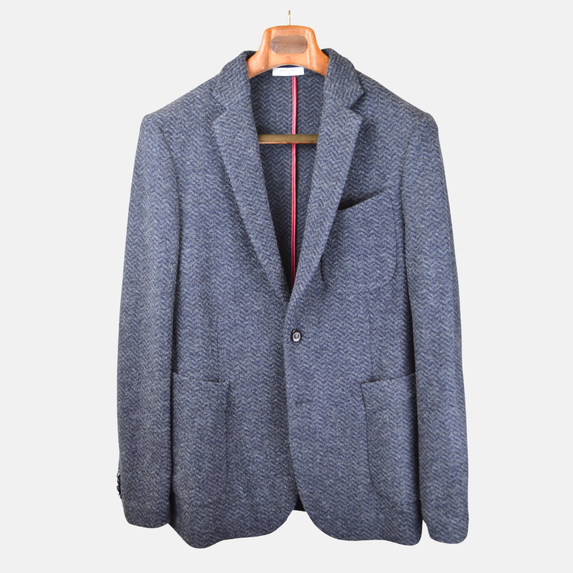 Grey / Blue Fischgrat Blazer made of Wool (M)