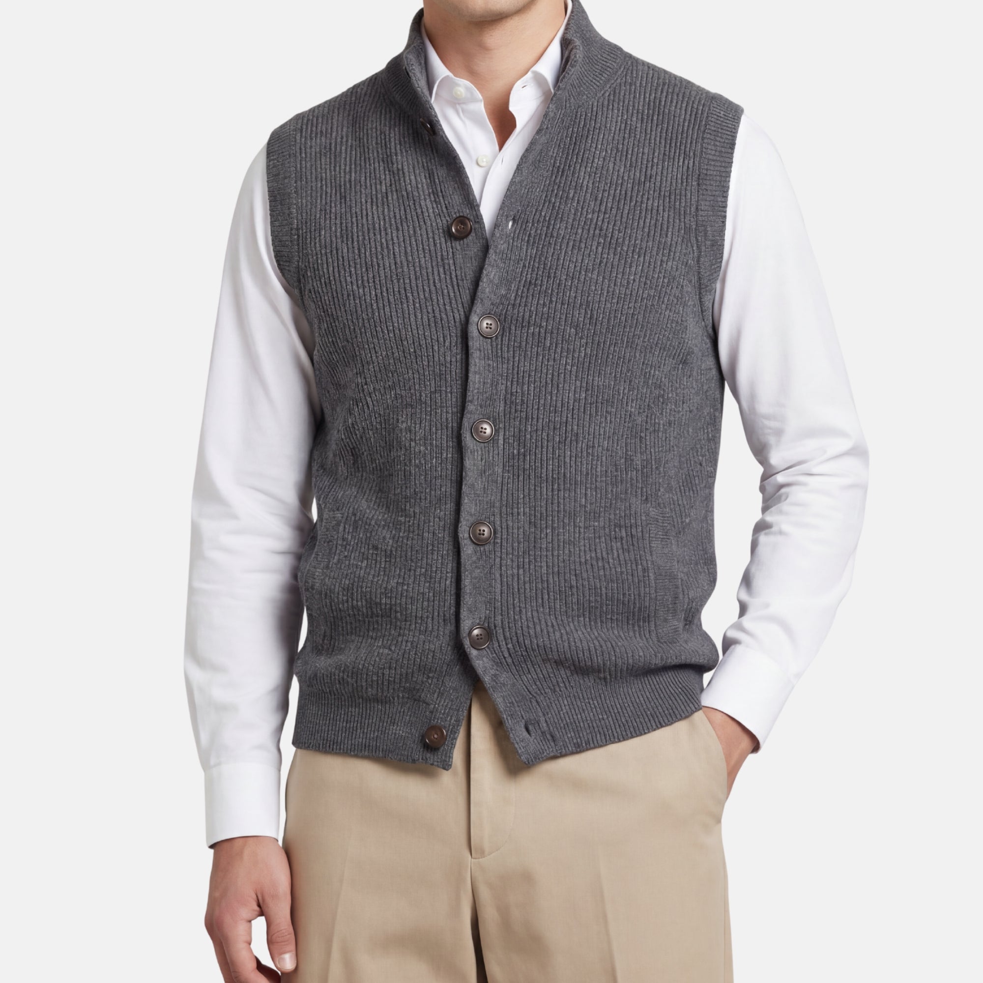 Grey Cashmere Knit-Vest (EU 56)