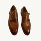 Brown Double-Monk Shoes made of Leather