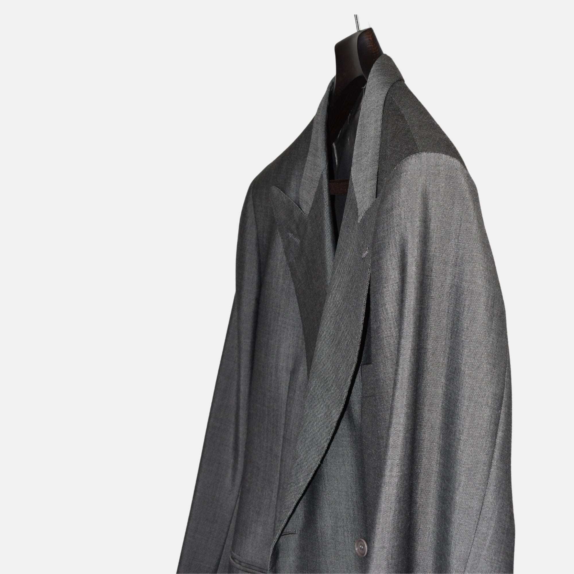 Gray Double Breasted Suit made of Wool (EU 52L)