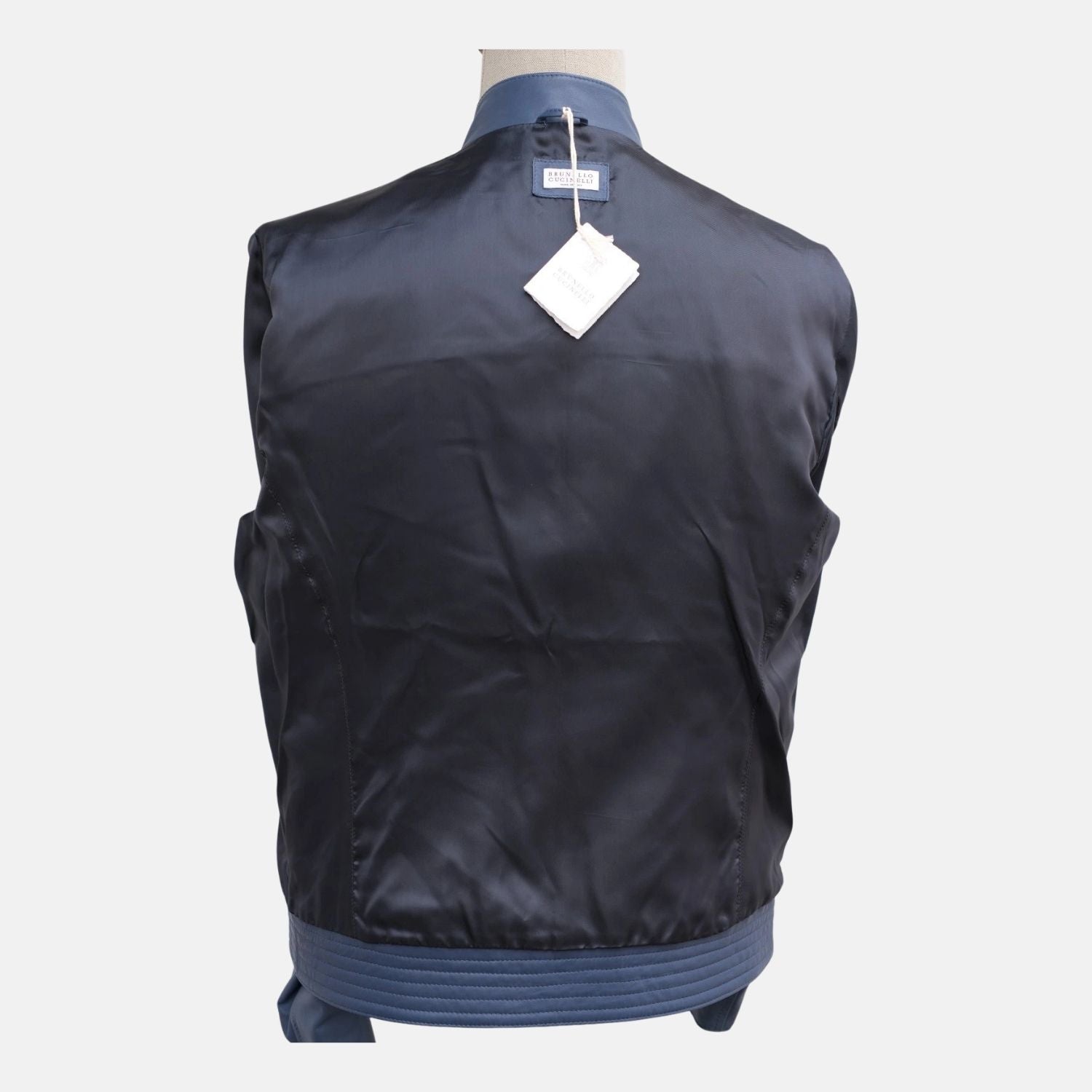 Blue Leather Biker Jacket (M)