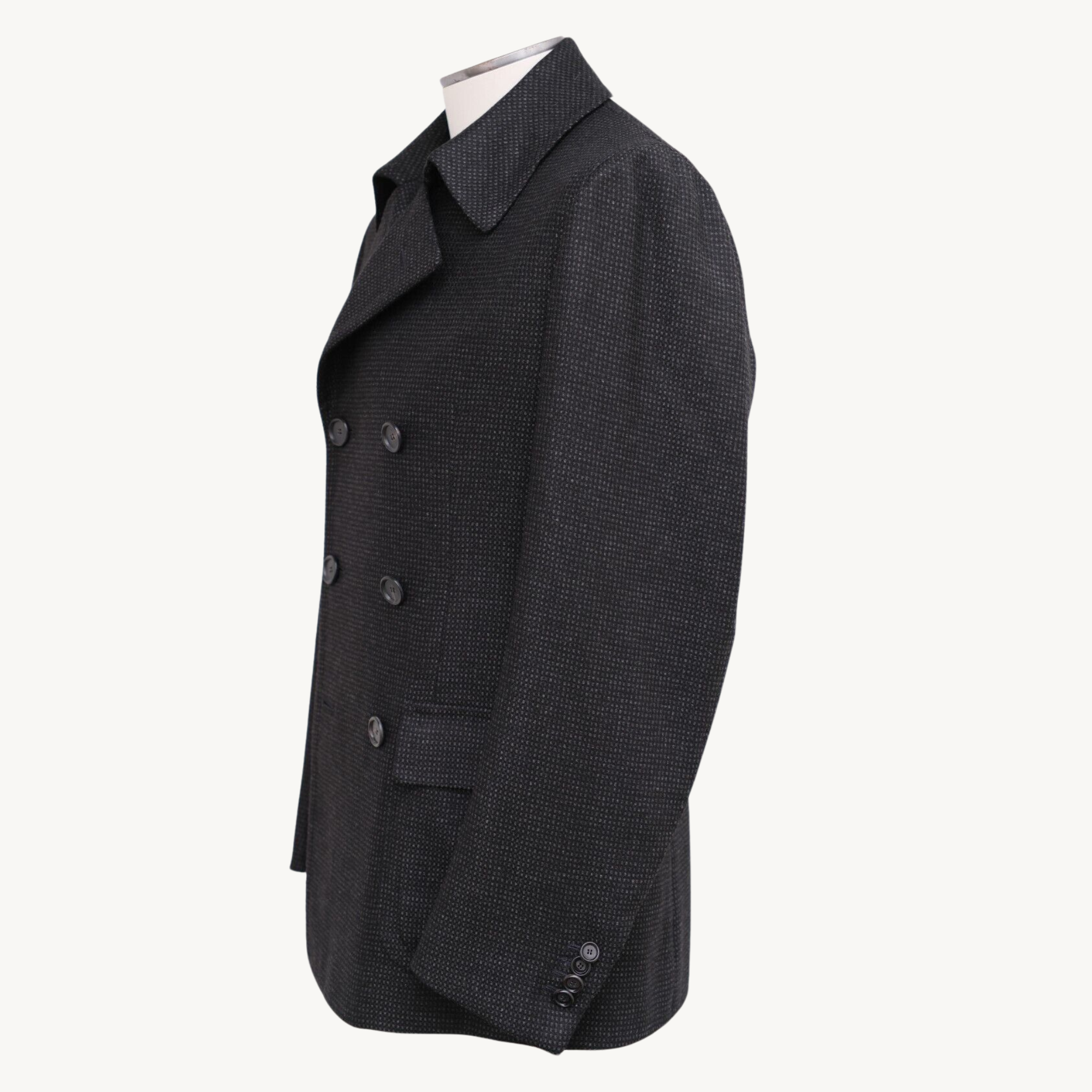 Charcoal Pea Coat made of Cashmere (EU 48)