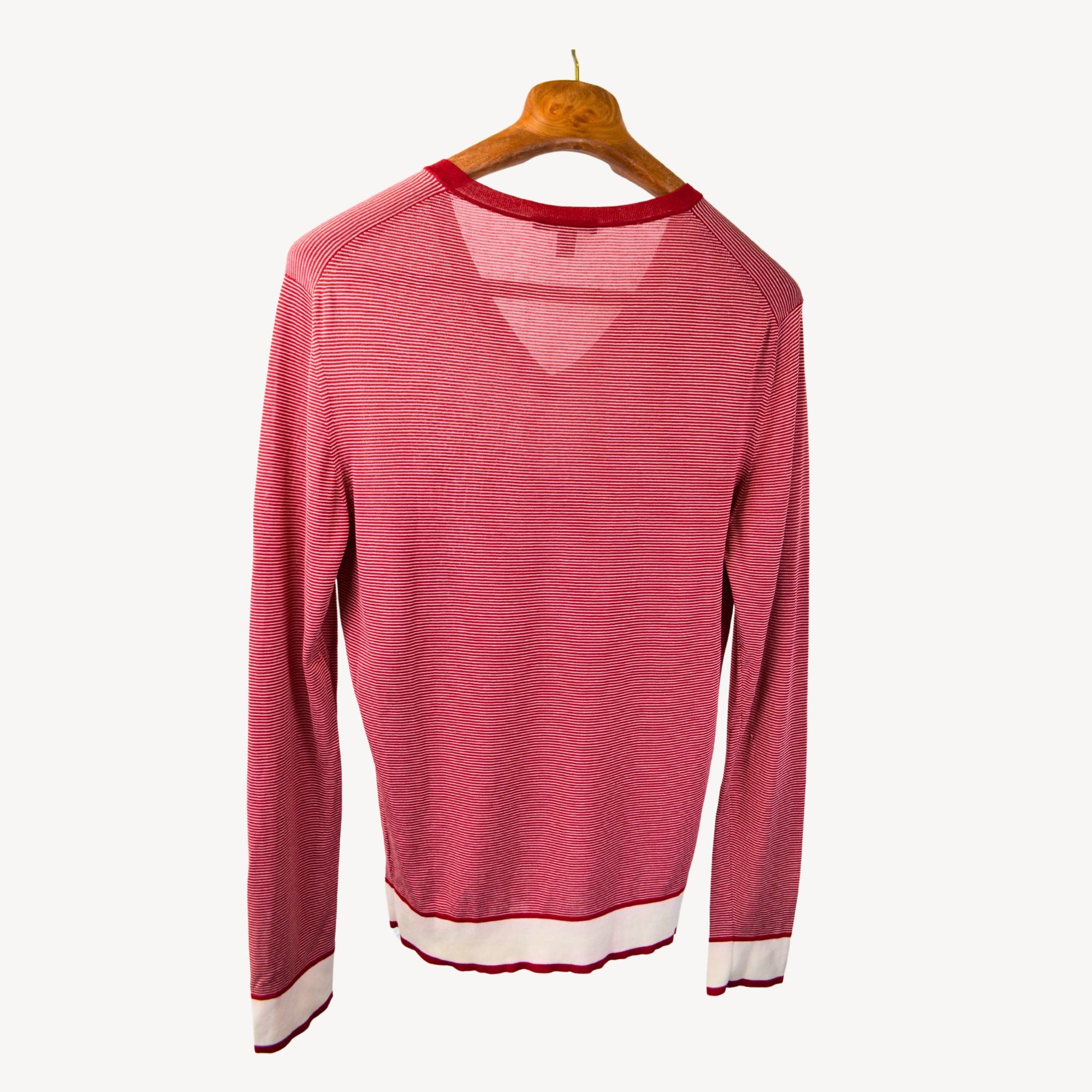 Red/White Sweater made of Cotton/Silk (M)