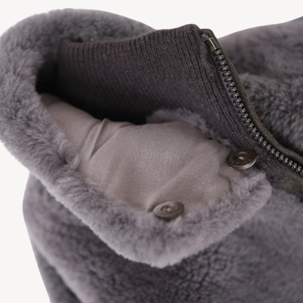 Dark Grey Castarino Lined Jacket with Cashmere Sleeves (EU 50)