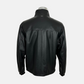Black/Blue Leather Jacket Mersib made of Leather/Virgin Wool