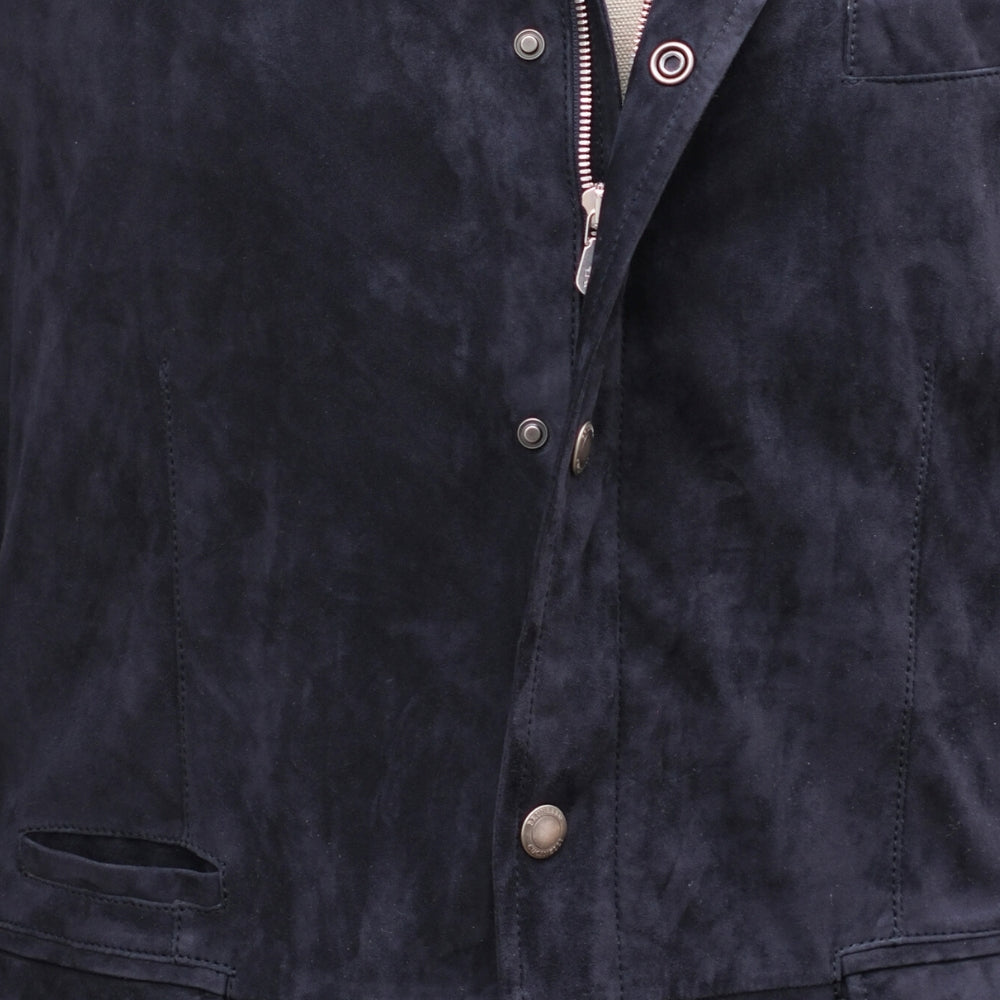 Navy Jacket made of Leather (M)