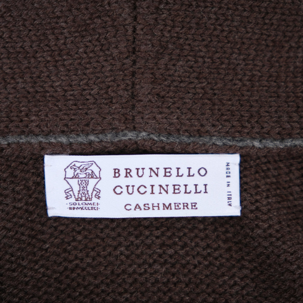 Brown/Creme Patterned Cashmere Cardigan (EU 52)