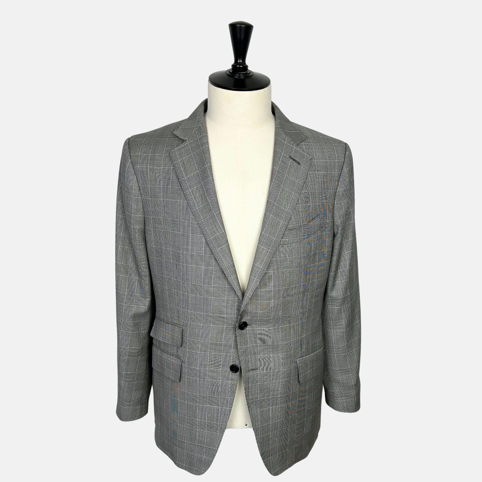 Black/White Glencheck Suit made of Wool (EU 54)