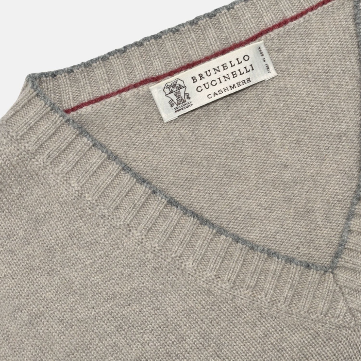 Beige V Neck Sweater Cashmere