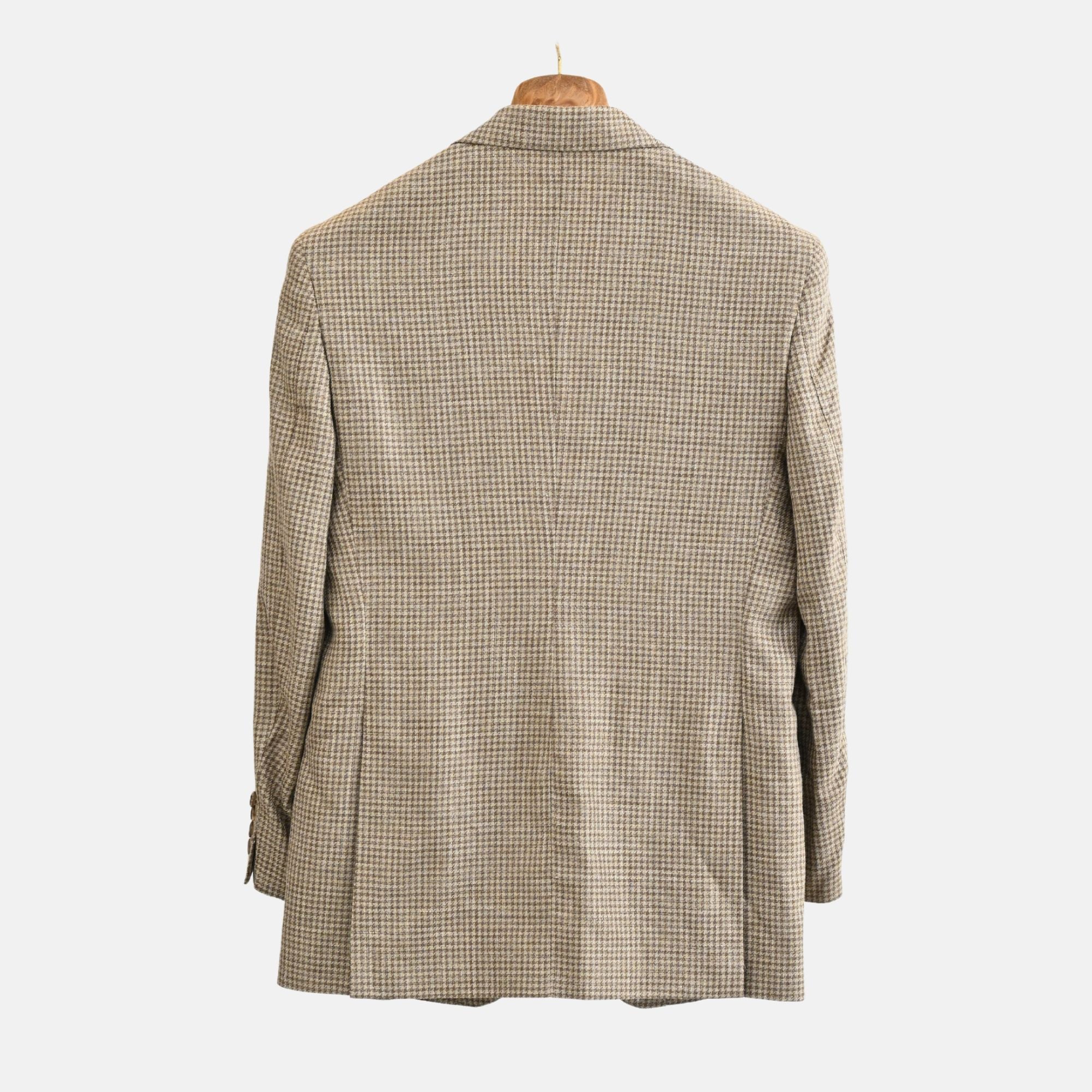 Beige Patterned Blazer made of Wool/Linen/Silk