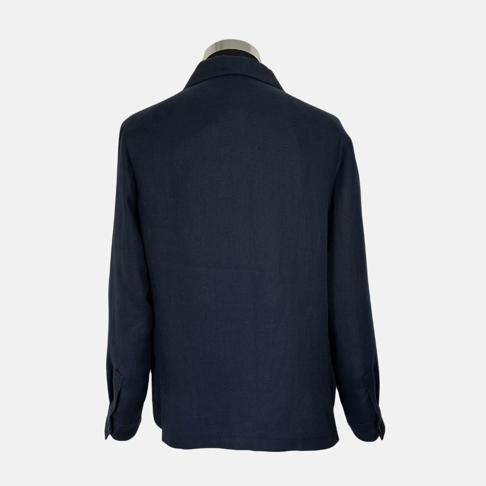 Navy Chore Jacket made of True Hemp/Cashmere/Silk (48)