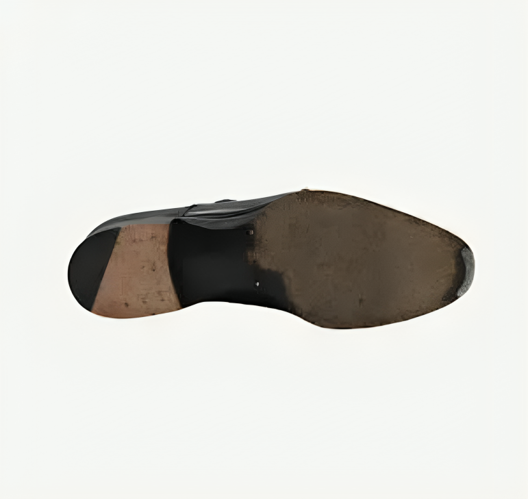 Schwarze Doppelmonks aus Leder (EU 39,5)