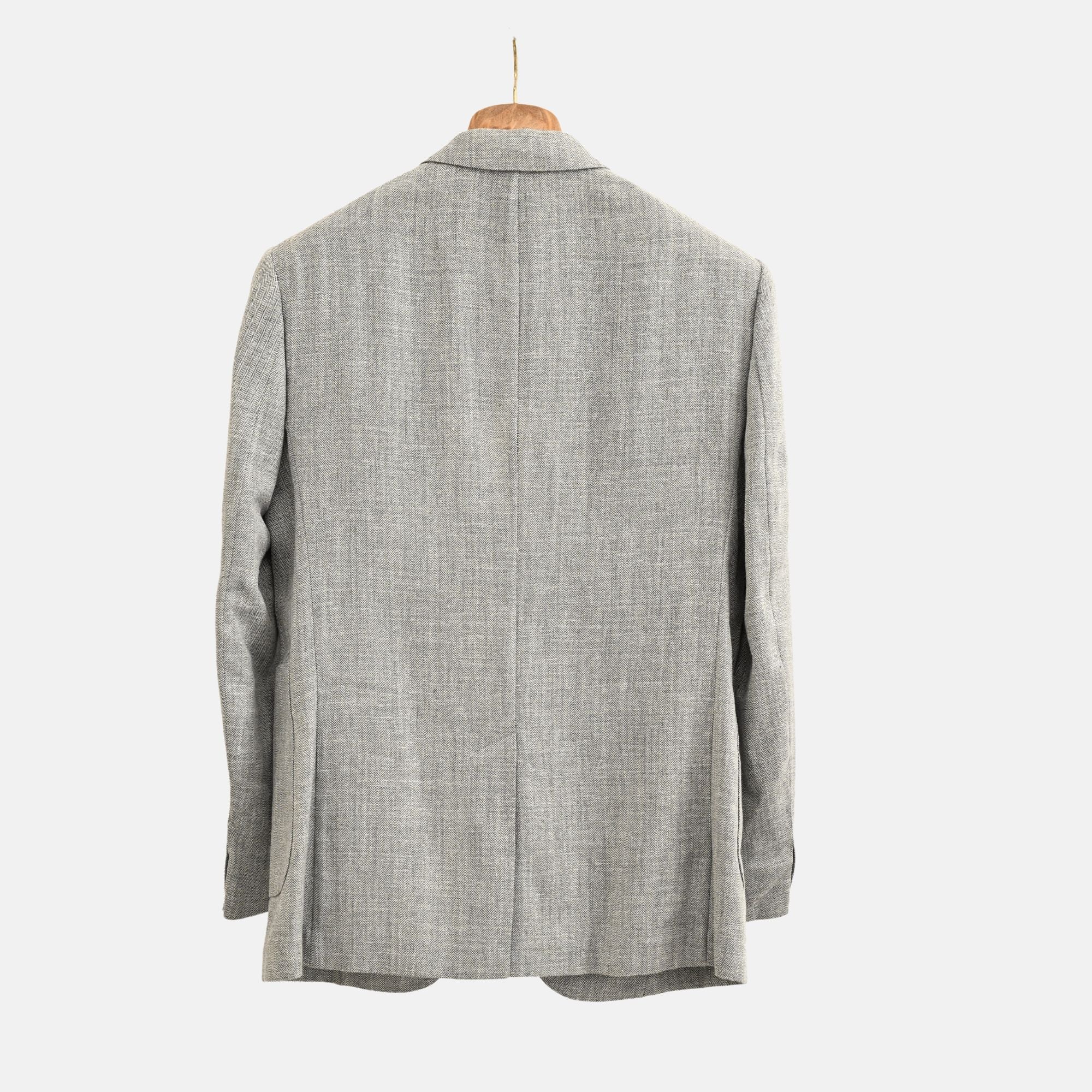 Grey/White Blazer made of Wool/Silk/Linen