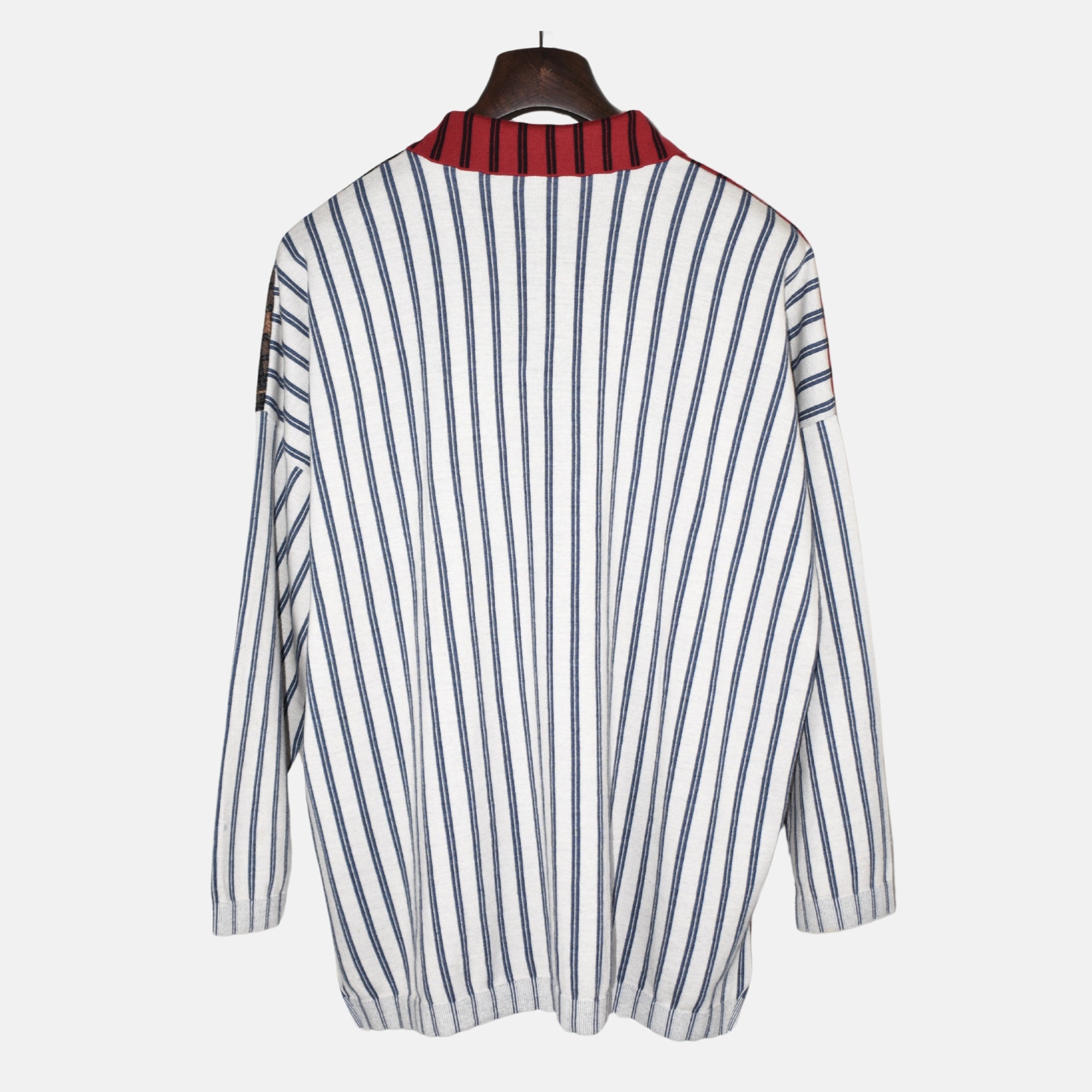 Multicoloured Patterned Longsleeve Polo made of Cotton (XL)