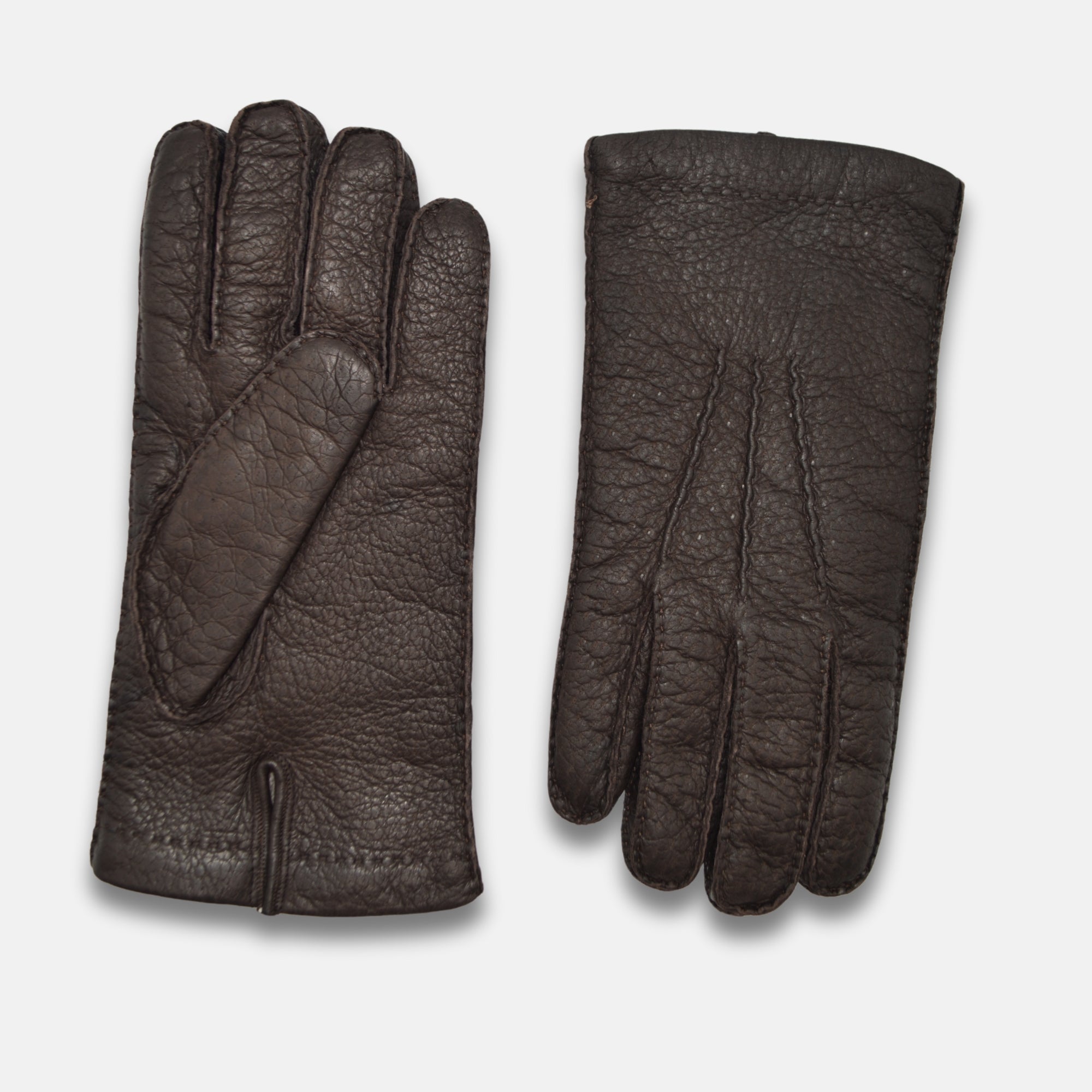 Brown Gloves made of Pecarry / Cashmere