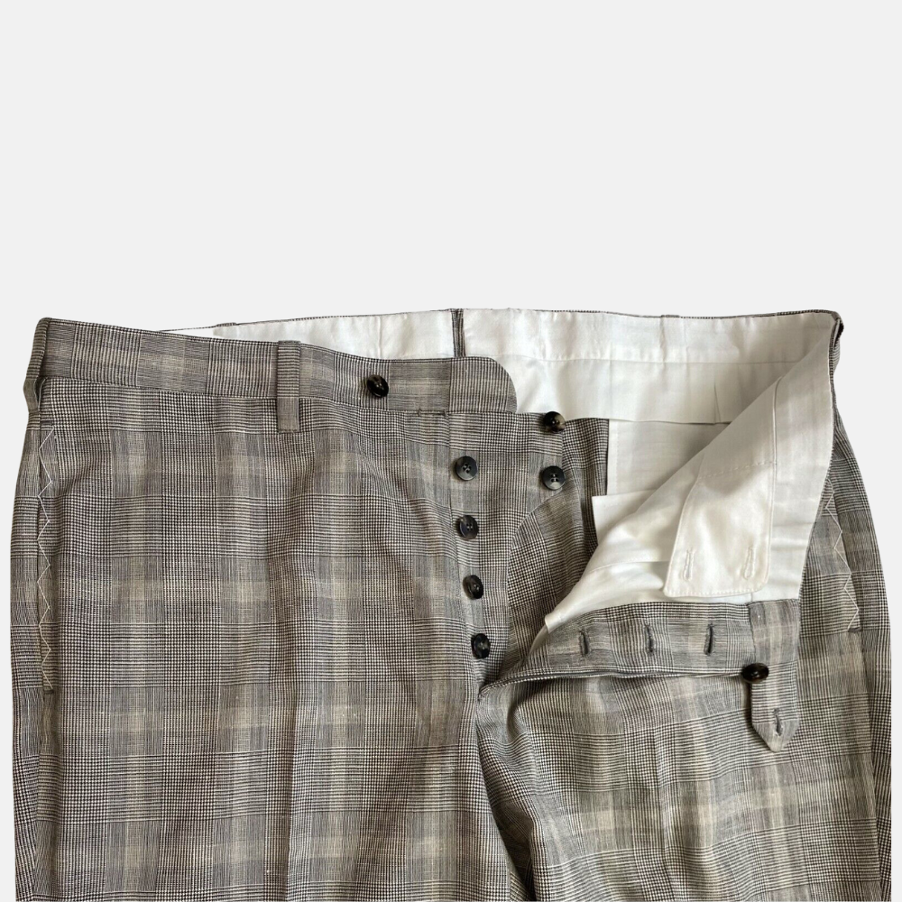 Grey Patterned Suit made of Wool/Silk/Linen (54)