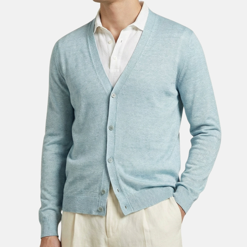 Light Blue Cardigan made of Linen/Silk (EU 52)