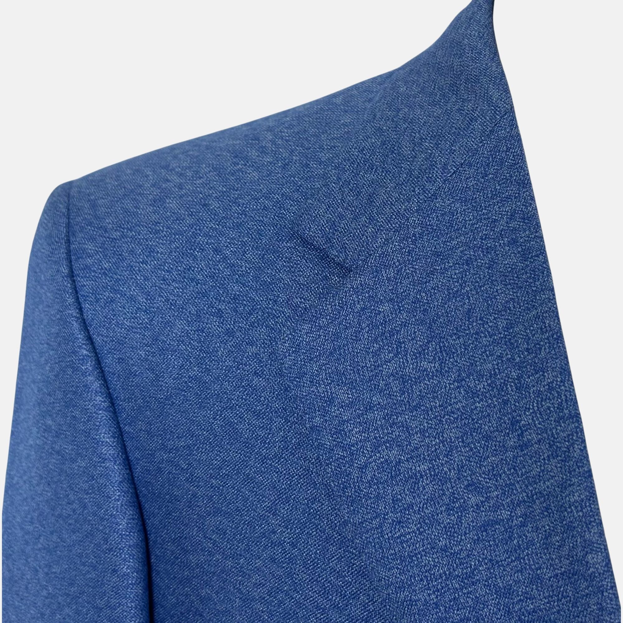 Blue Patterned  "Senato" Blazer made of Cashmere/Silk (EU 52)