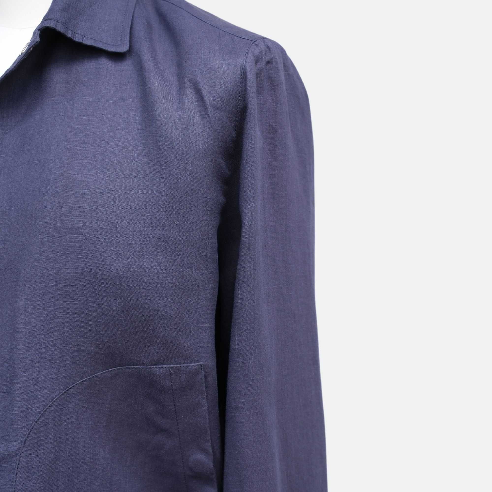 Navy Blue Linen Blouson (52)