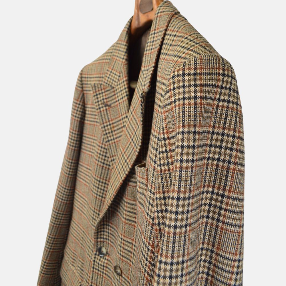 Brown Checked Coat made of Wool (EU 50)